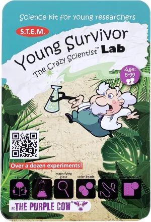 The Famous Crazy Scientist Lab - Young Survivor, Science Kits from The Lab - Survival Skill Box. Kids Science Kits. STEM Educational Games for Kids, Young Survivor Skills, 191
