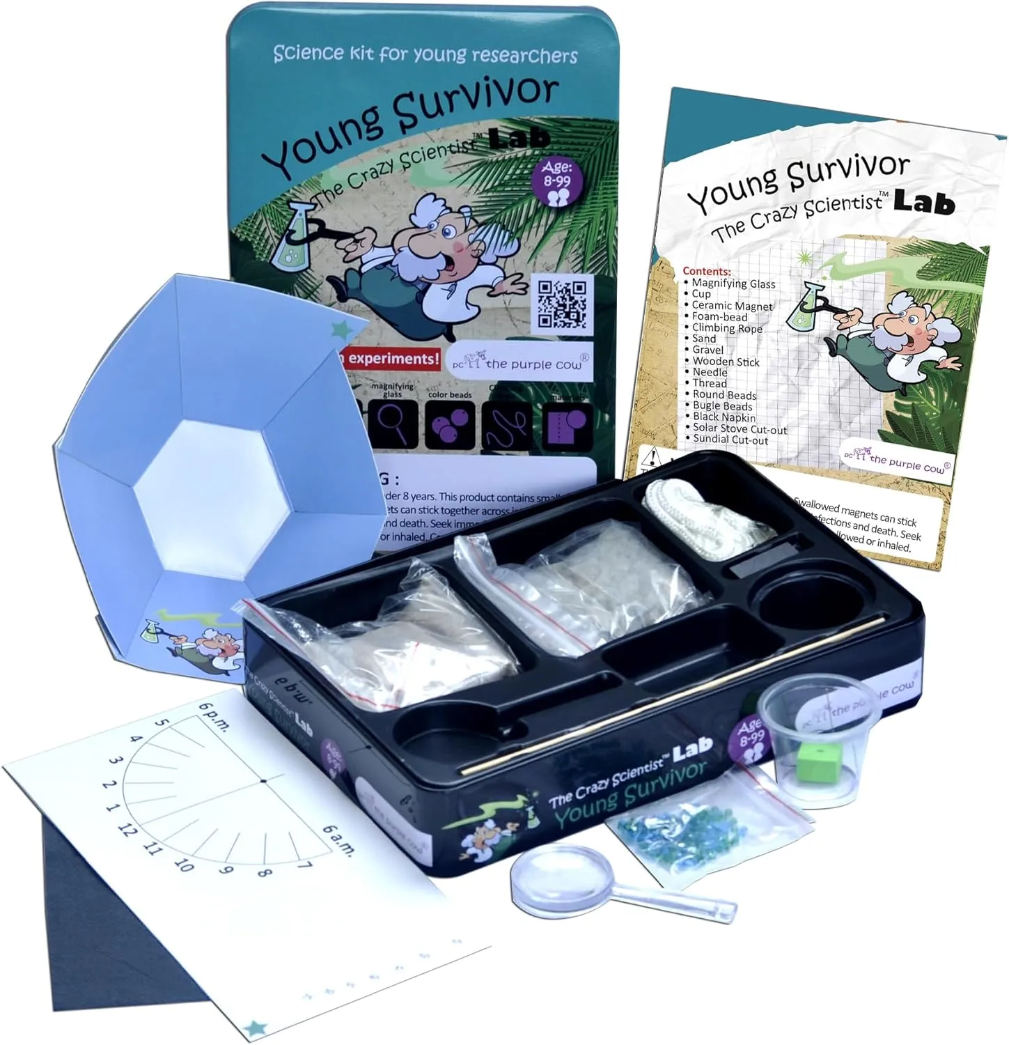 The Famous Crazy Scientist Lab - Young Survivor, Science Kits from The Lab - Survival Skill Box. Kids Science Kits. STEM Educational Games for Kids, Young Survivor Skills, 191