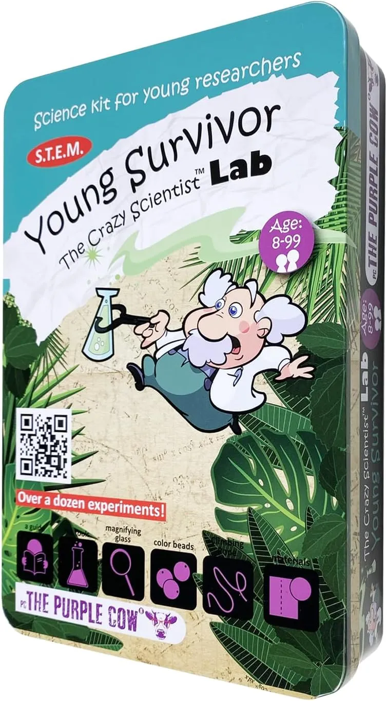 The Famous Crazy Scientist Lab - Young Survivor, Science Kits from The Lab - Survival Skill Box. Kids Science Kits. STEM Educational Games for Kids, Young Survivor Skills, 191