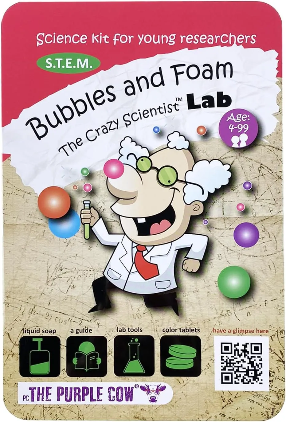 The Purple Cow Crazy Scientist Bubbles and Foam - Science Kits for Young Researchers (5522024)