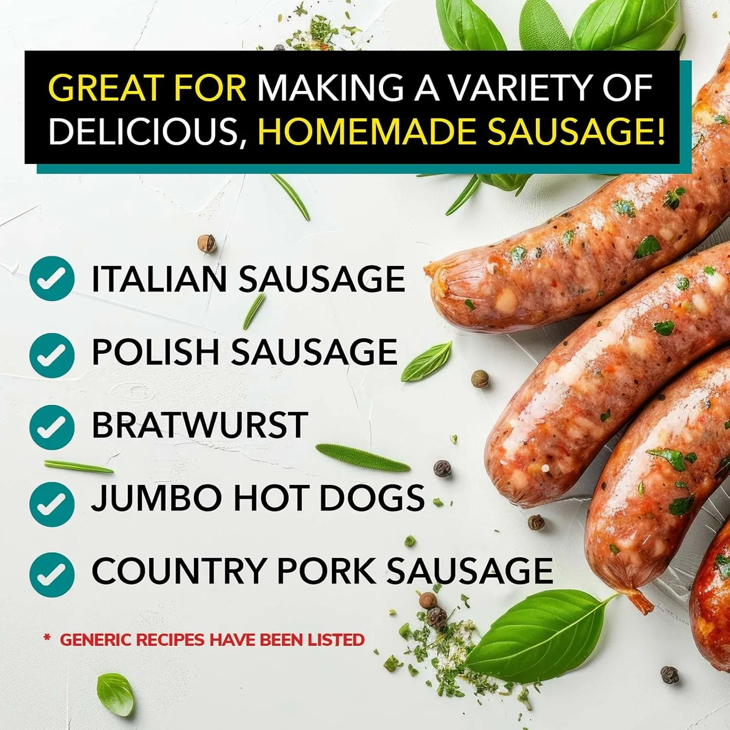 The Sausage Maker Natural Hog Sausage Casings 35 To 38 MM Butcher Pack, Makes 90 Lb Meat, North American Edible Pork Casing For Links, Kielbasa, Pepperoni, Knockwurst, Rope Sausages, 1 3/8"-1 1/2" Dia