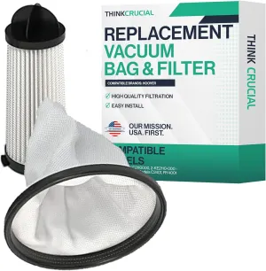 Think Crucial Replacement Vacuum Bag and Filter – Compatible with Hoover Part # 2KE2110000, 2-KE2110-000 – Fits Hoover Vacuum Models C2401, RY4001 – Bulk (1 Bag & 1 Filter)