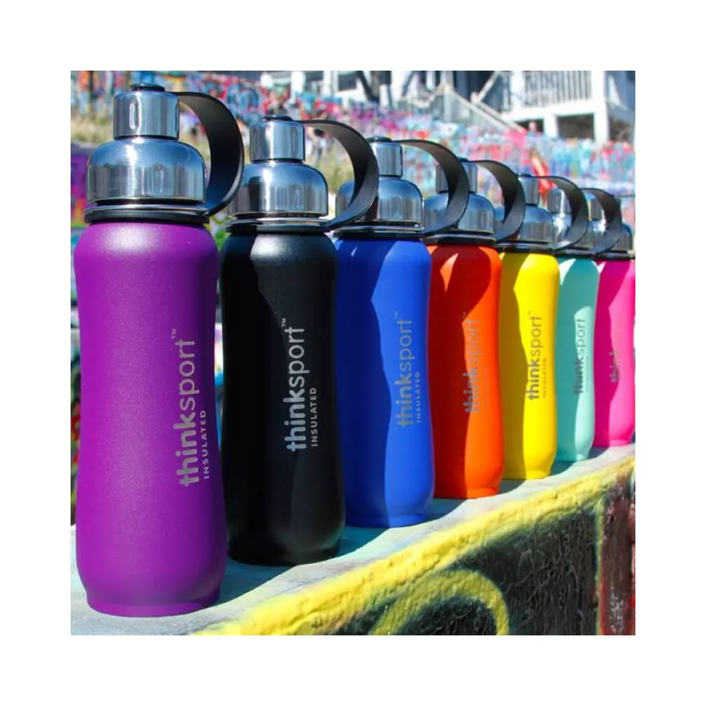 Thinksport Insulated Sports Bottle - 25oz (750ml) - Powder Coated - Blue