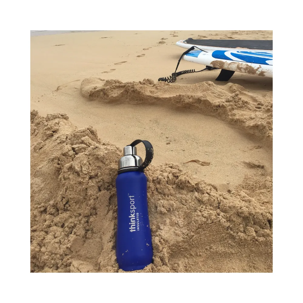 Thinksport Insulated Sports Bottle - 25oz (750ml) - Powder Coated - Blue