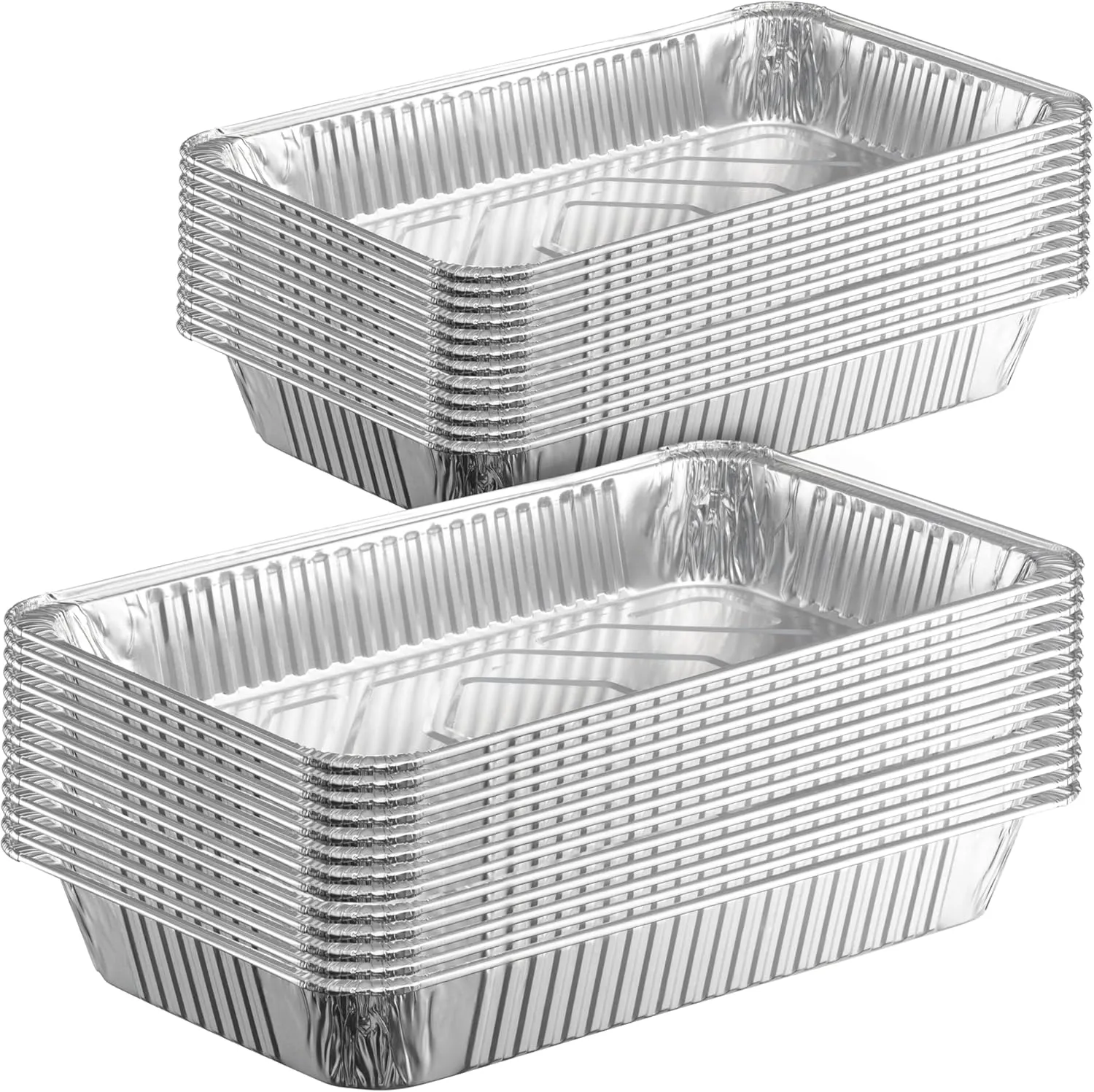 Tiger Chef Aluminum Foil Pans, Full-Size Deep Roasting Pans 21x13, Disposable Steam Table Pans for Catering, Baking, and Cooking – Pack of 25