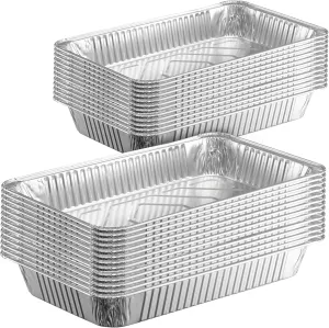 Tiger Chef Aluminum Foil Pans, Full-Size Deep Roasting Pans 21x13, Disposable Steam Table Pans for Catering, Baking, and Cooking – Pack of 25
