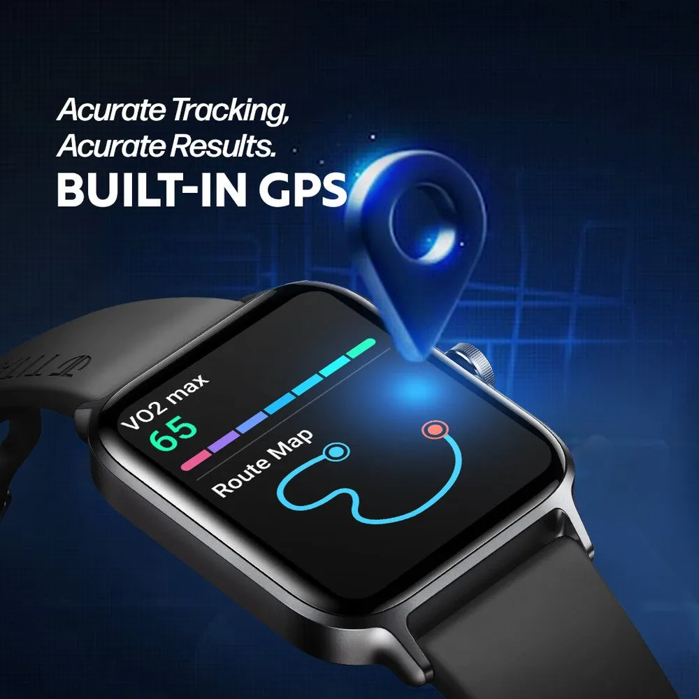 Titan Traveller with 4.52 cm AMOLED Display, BT Calling, India's First FitVerse Smartwatch with Blue Leather Strap