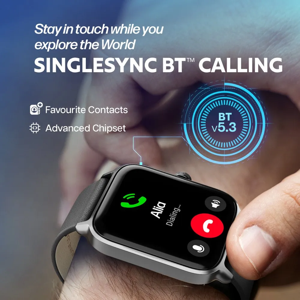 Titan Traveller with 4.52 cm AMOLED Display, BT Calling, India's First FitVerse Smartwatch with Blue Leather Strap