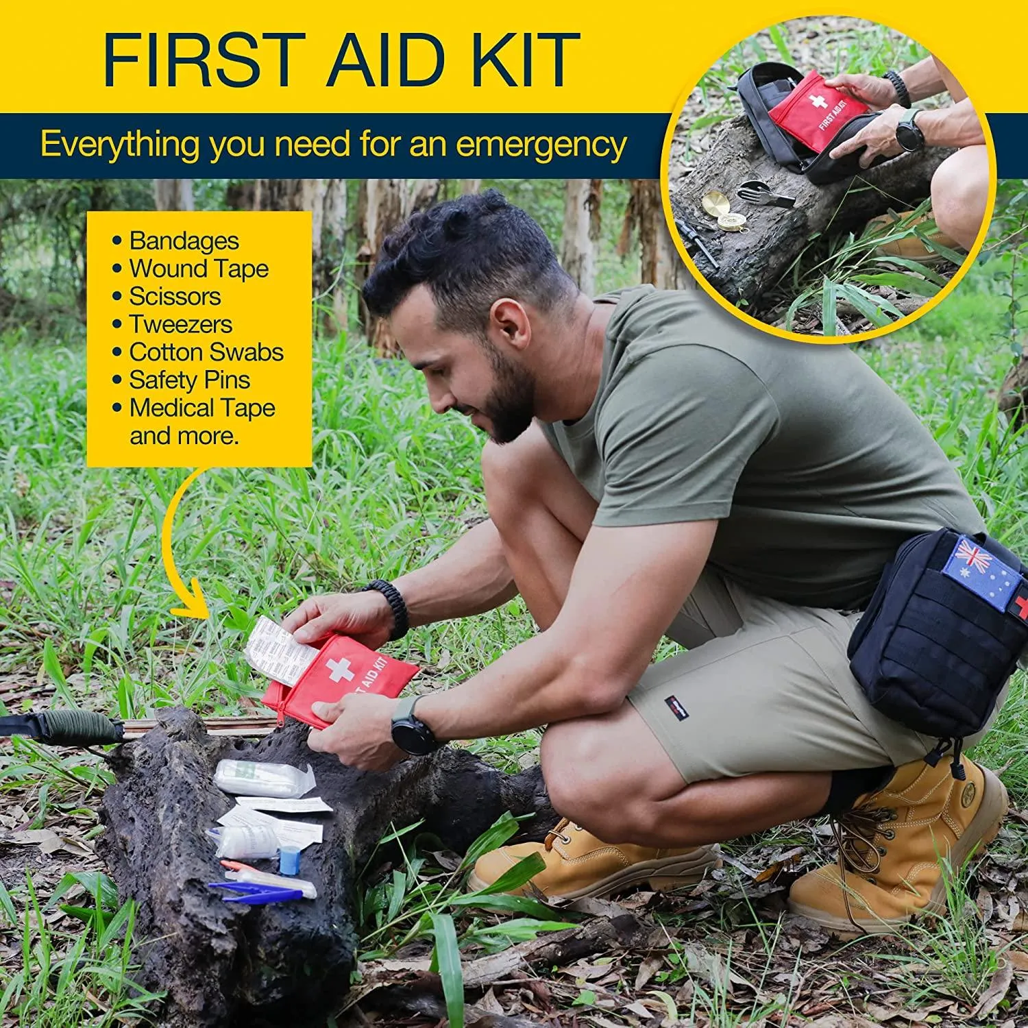 TKO Outdoor Professional Survival Kit - 20 in 1 Tactical Gear for Camping Hunting Hiking and Adventures | Equipment Including First Aid Kit, Knife, Flashlight   Tools | Gifts for Men Dad Husband
