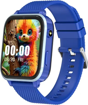 Toloso Kids Smart Watch Boys, Kids Watch with GPS Tracker Pedometer Video Calling Chat Message Puzzle Games Camera Flashlight Alarm Clock Class Mode & SOS, GPS Watch for Kids Age 5-12 Years Old (Blue)