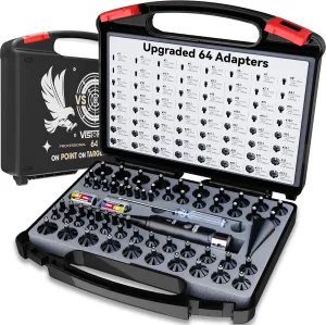 Tool-Free Laser Bore Sight Kit : Green Laser Bore Sighter with 64 Upgraded Adapters fit 0.17 to 12 GA Calibers| Multi-Caliber Laser Bore Sighting Kit for All Gun| Powerful Boresighter