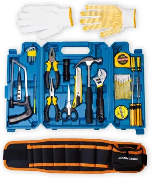 Tool Kit for Home and Tool Belt Kit, Toolbox Include 72PC Complete Tool Box Set, Mini Tool Kit and Toolbox Accessories and Tool Belts for Men Home Tool Kits for All Purpose