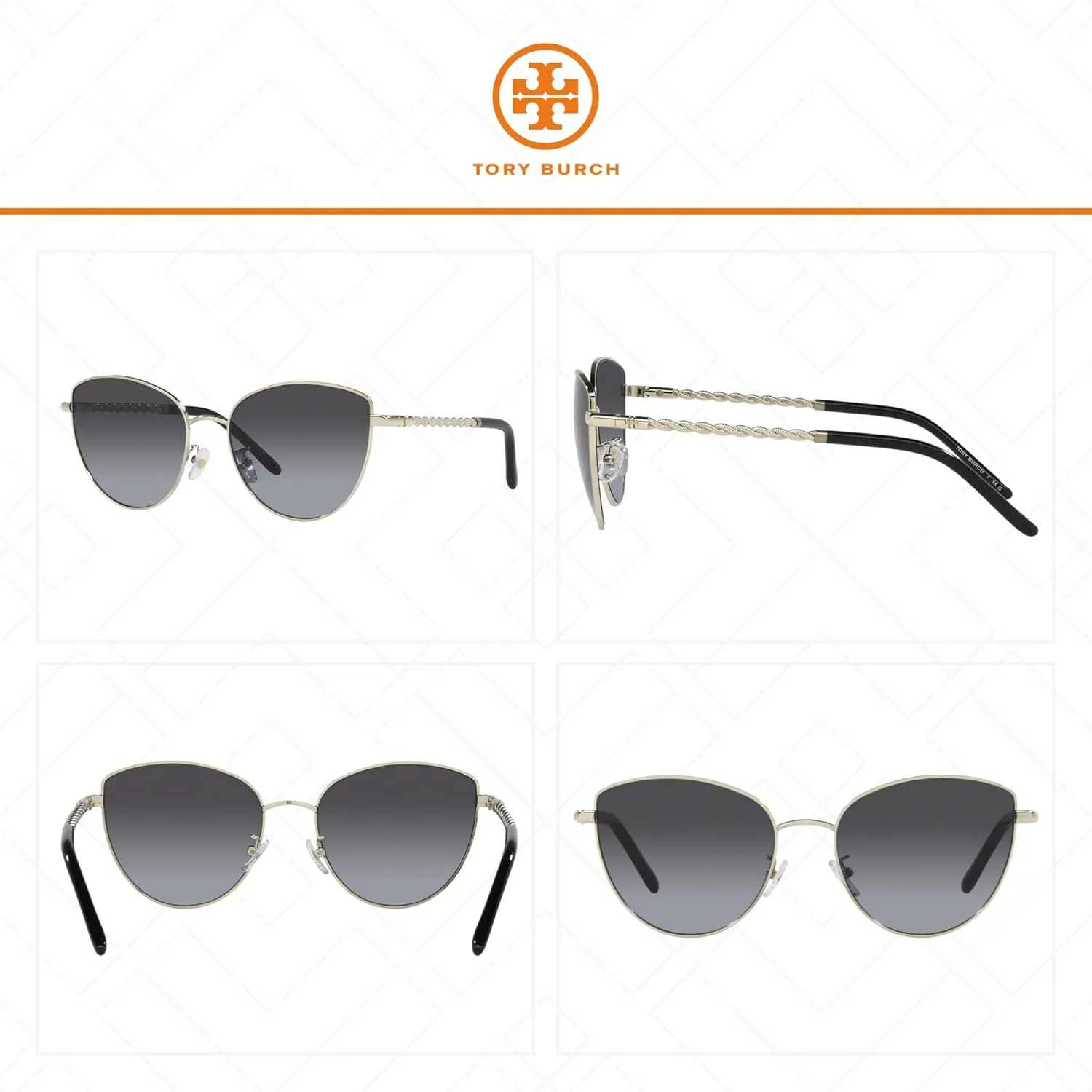 Tory Burch TY6091 Cateye Sunglasses for Women   Bundle With Designer iWear Eyewear Kit