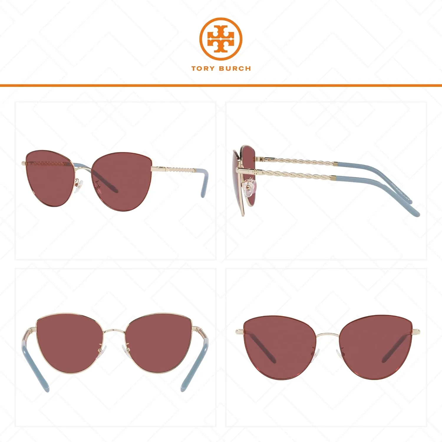 Tory Burch TY6091 Cateye Sunglasses for Women   Bundle With Designer iWear Eyewear Kit