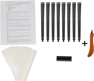 Tour Pro Soft Jumbo Black Golf Grips and Grip Kit   Utility Hook Blade (8 grips, grip tape, clamp, grip removal hook blade, instructions)