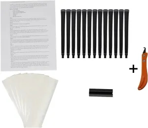 Tour Pro Soft Midsize Black Golf Grips and Grip Kit   Utility Hook Blade (13 grips, grip tape, clamp, grip removal hook blade, instructions)