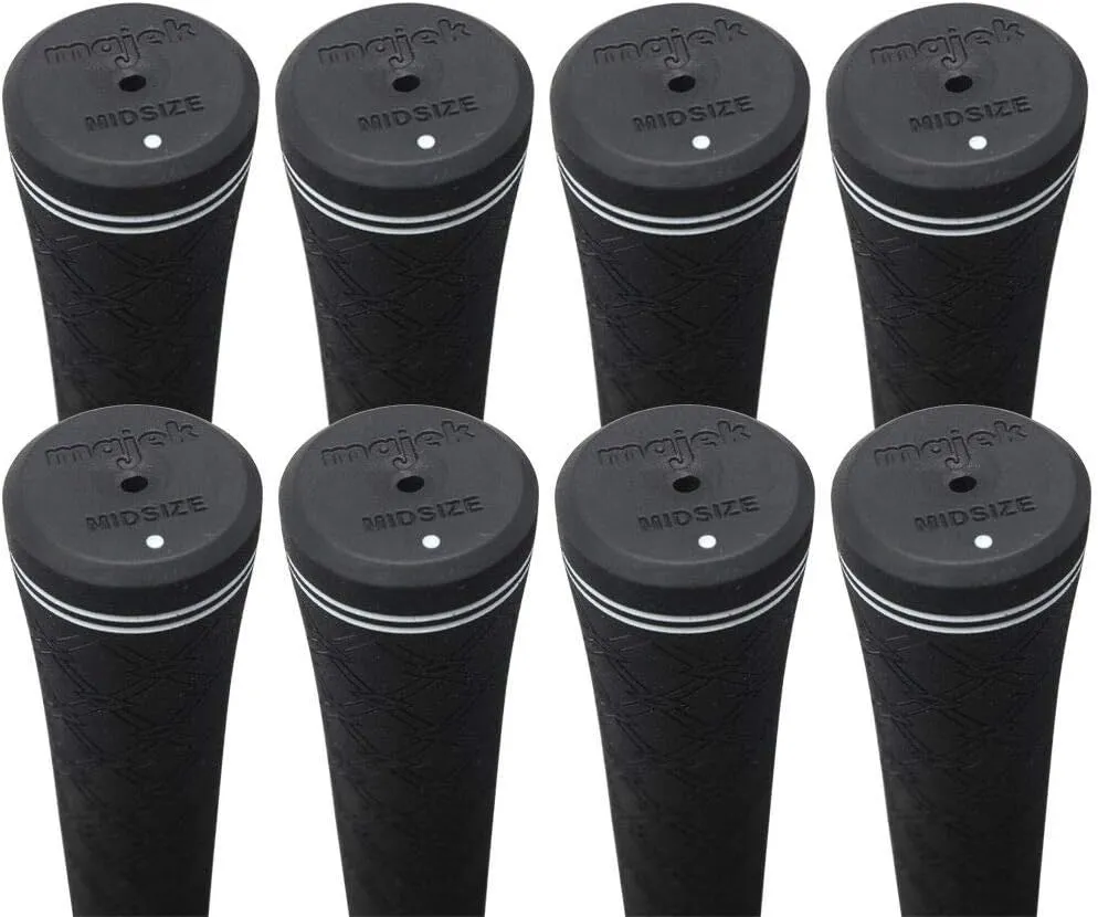 Tour Pro Soft Midsize Black Golf Grips and Grip Kit   Utility Hook Blade (8 grips, grip tape, clamp, grip removal hook blade, instructions)