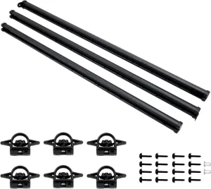 Trail Rail System, Bed Rail System, Compatible with Jeep Gladiator 2020 2021 2022 2023 2024 2025, Bed Tie Down Rails System | Replace# 82215956, Cargo Bed Rail System, Bed Track System