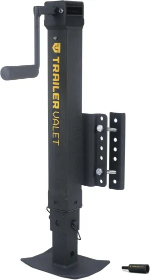 Trailer Valet TVJX7-S Side-Mounted Drill-Powered Trailer Jack with 7,000 lb Static Capacity and 1,800 lb Manual Lift, Heavy Duty Drop Leg, Footplate, Powder Coating, and Easy Bolt-On Mount