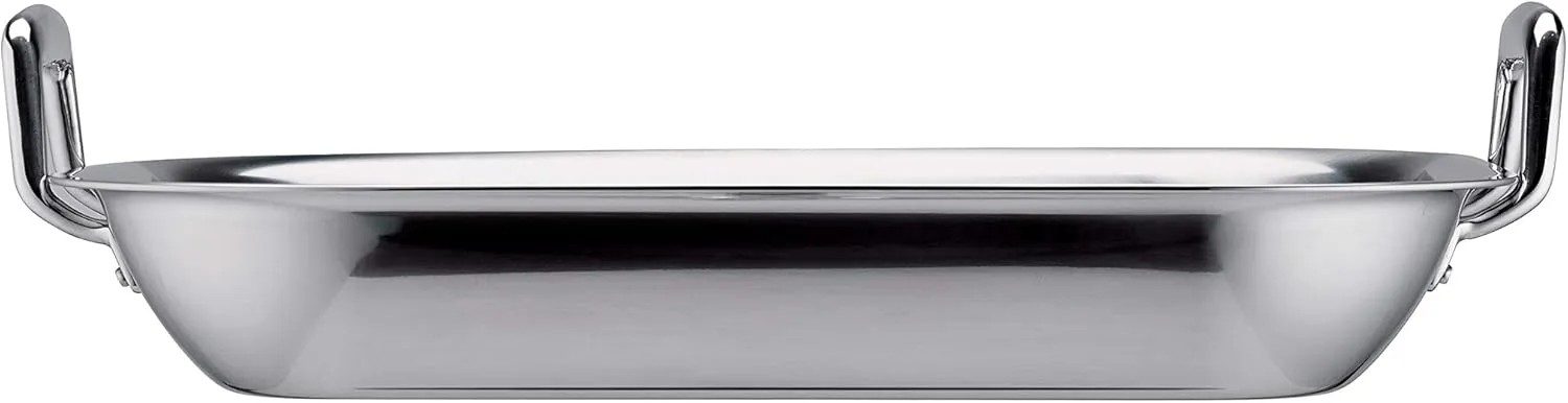 Tramontina 16.75-Inch Stainless Steel Roasting Pan with Rack, Flared Edge Turkey Roaster for Oven, Dishwasher Safe, Made in Brazil