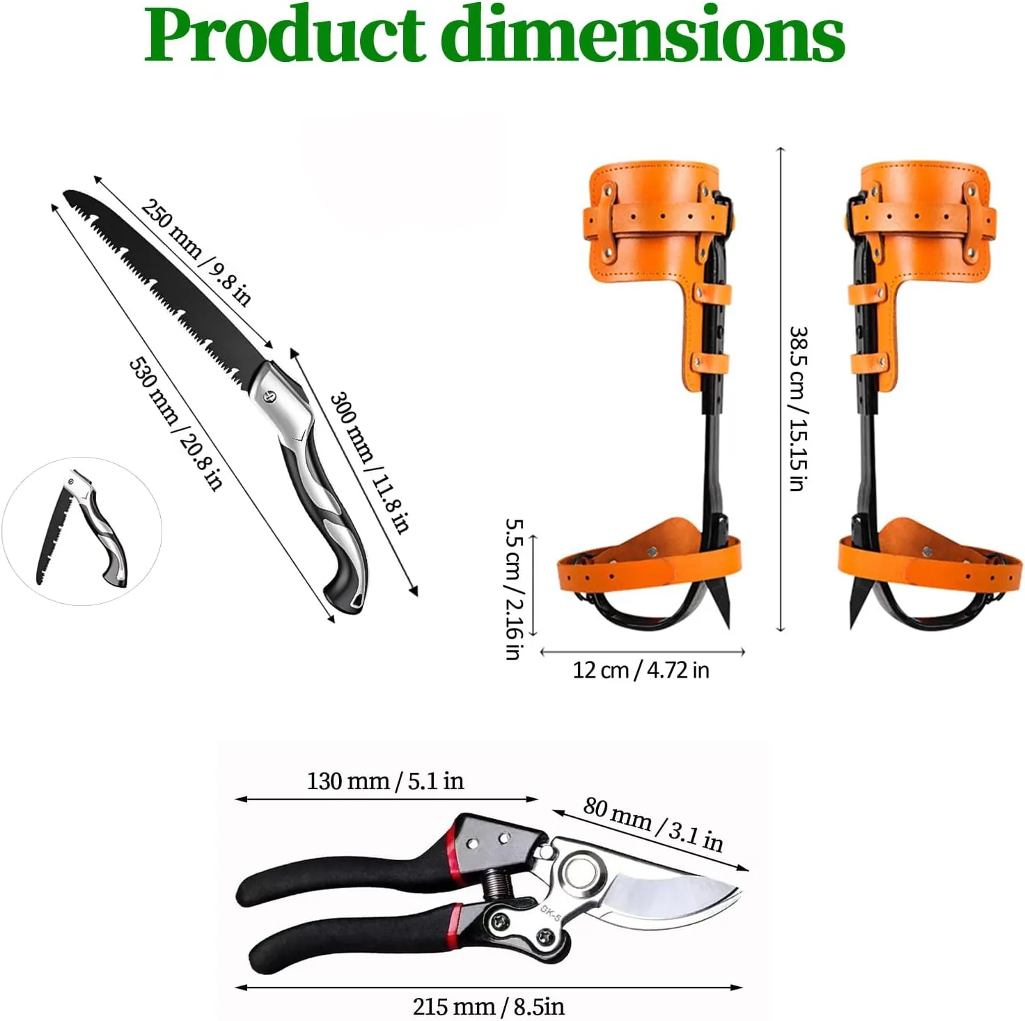 Tree Climbing Spikes,Tree Climbing Gear,Tree Climbing Kit Suitable for Climbing Trees, Picking Fruits,etc