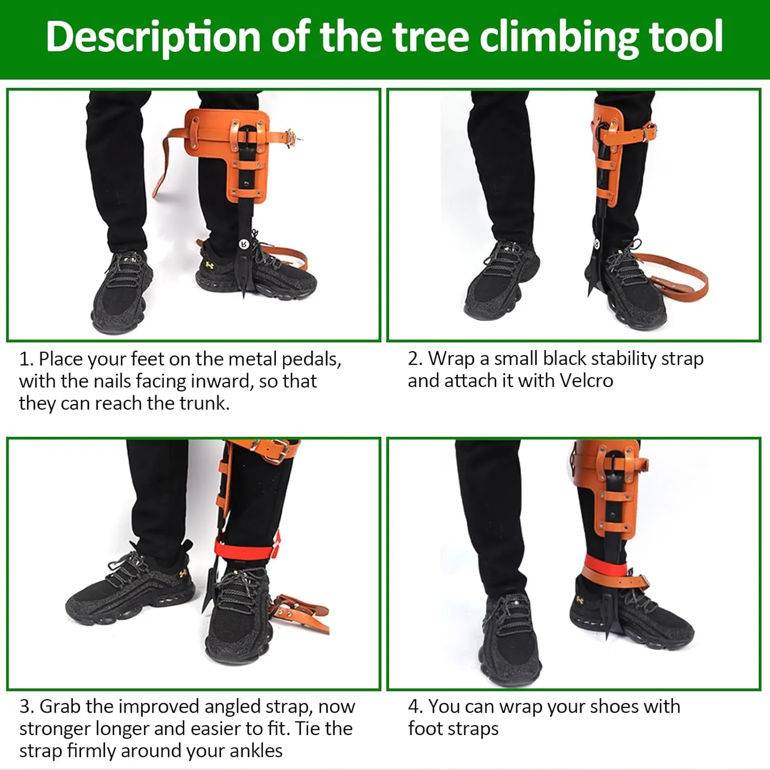 Tree Climbing Spikes,Tree Climbing Gear,Tree Climbing Kit Suitable for Climbing Trees, Picking Fruits,etc