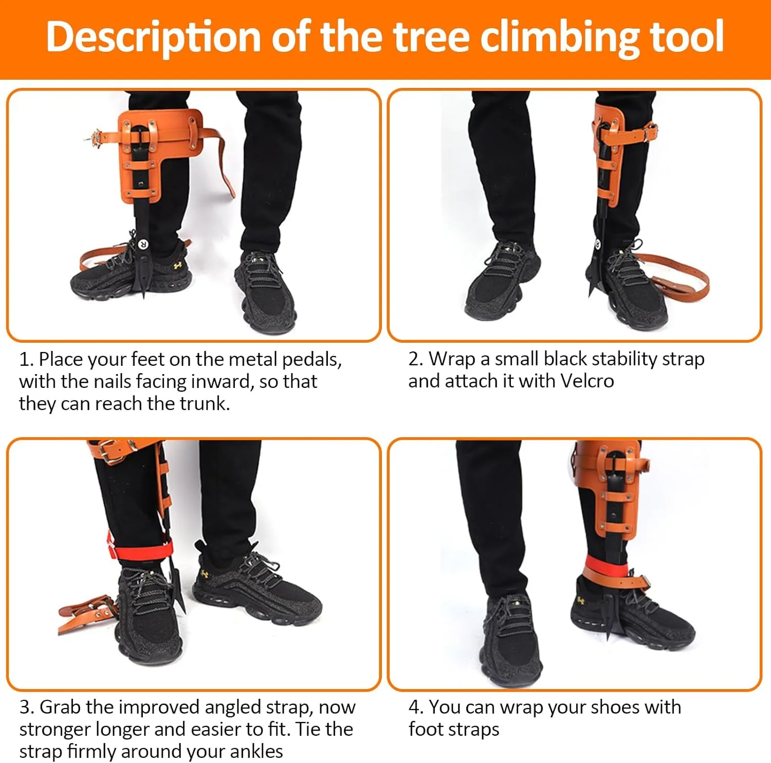 Tree Climbing Spikes,Tree Climbing Gear,Tree Climbing Kit Suitable for Climbing Trees, Picking Fruits,etc
