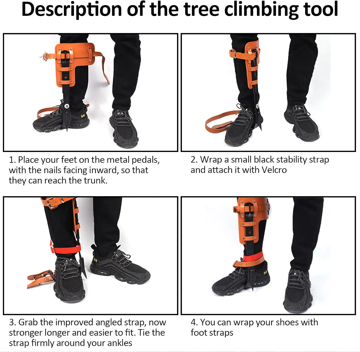 Tree Climbing Spikes,Tree Climbing Gear,Tree Climbing Kit Suitable for Climbing Trees, Picking Fruits,etc
