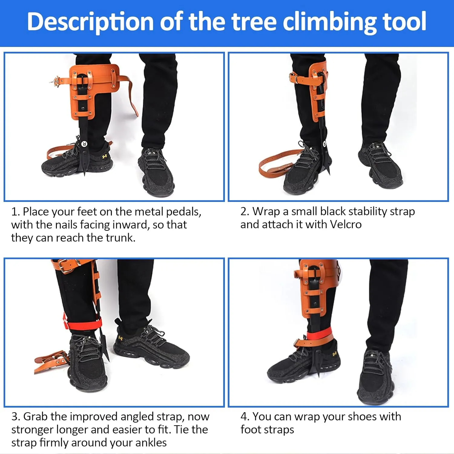 Tree Climbing Spikes,Tree Climbing Kit,Tree Climbing Gear,Suitable for Fruit Picking,Tree Climbing,Hunting