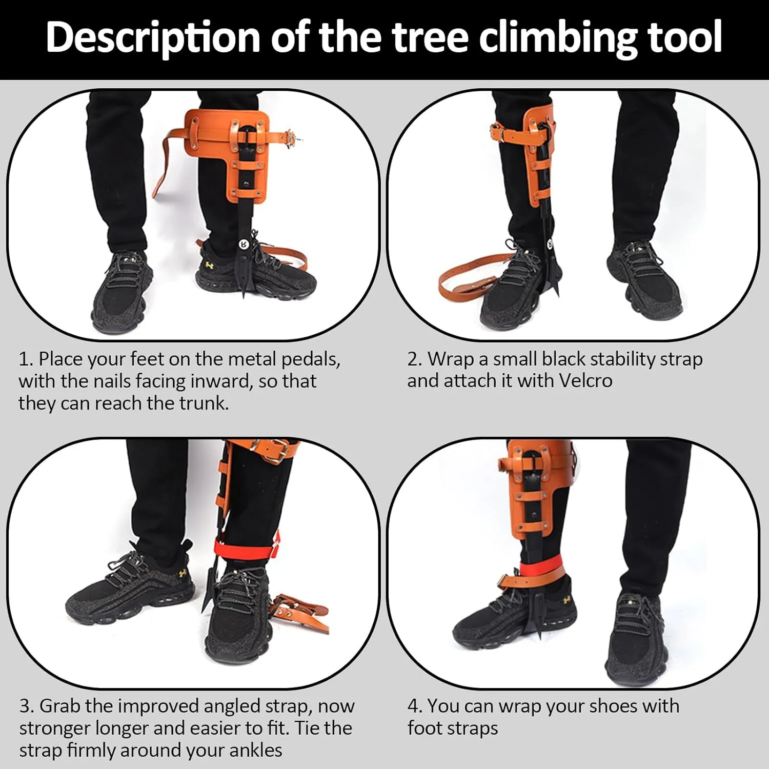 Tree Climbing Spikes,Tree Climbing Kit,Tree Climbing Gear,Suitable for Fruit Picking,Tree Climbing,Hunting