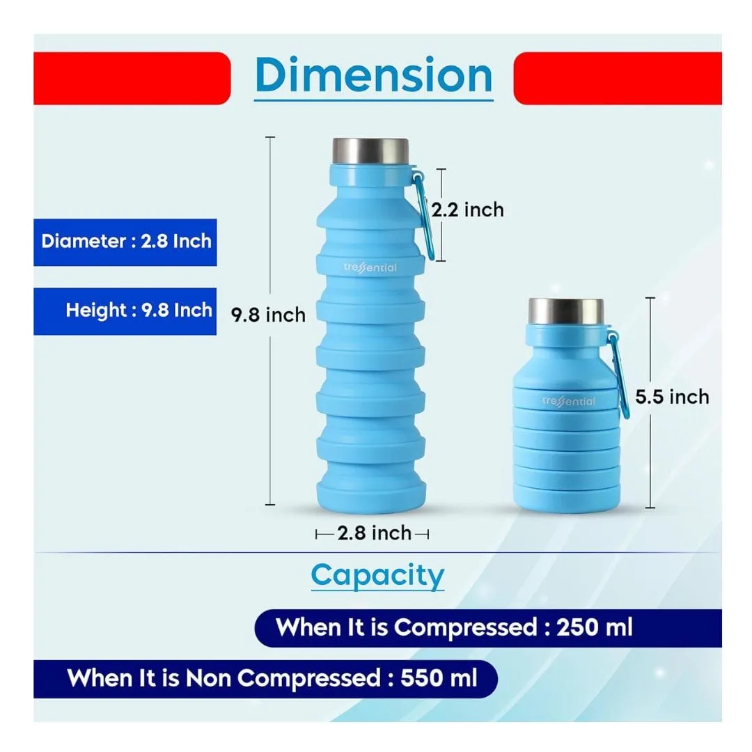 Tressential Collapsible Water Bottle, 550 ML
