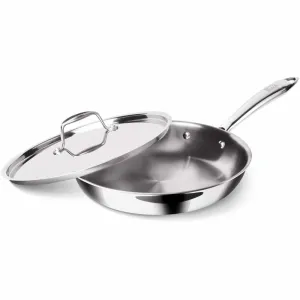 Triply Stainless Steel Fry Pan With Lid (Milton Procook)