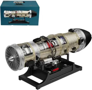 Turbofan Engine Model Kit, 1/10 Aircraft Engine Turbojet Engine Model Turbofan Engine Kit, 600 PCS DIY Metal Engine Mechanical Assembly Engine Kit Small Bypass Ratio Twin Rotor