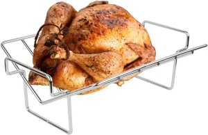 Turkey Roasting V Rack for Big Green Egg, Stainless Steel Rib Racks for Smoking and Grilling, Turkey Roaster Racks for Roasting Pan, for Kamado The Joe, Char-Griller Akorn, etc