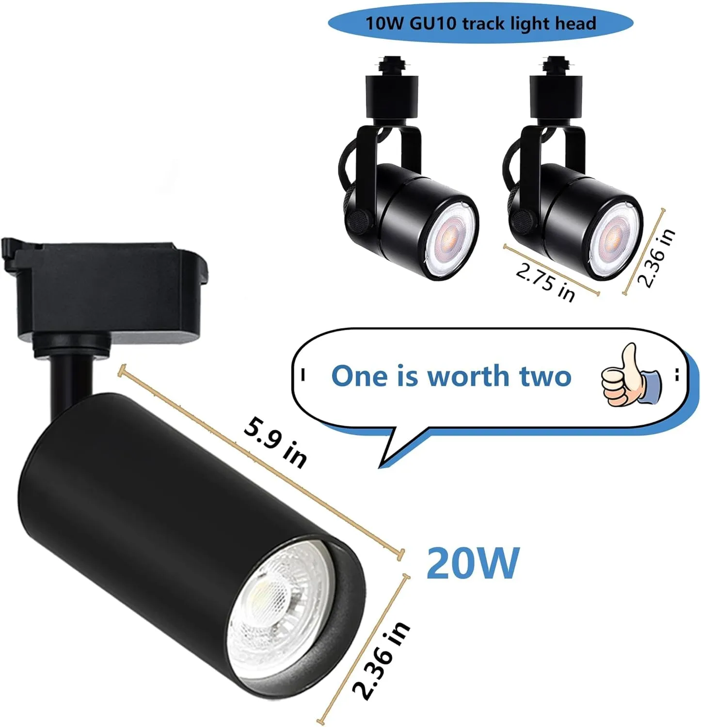 Ultra-Bright H Type Track Lighting Kit, 12 Heads 3000K Warm White 20W 2400lm with 13.1 FT Track Rails, Dimmable Plug in LED Track Lights Modern Indoor Spotlight Fixture
