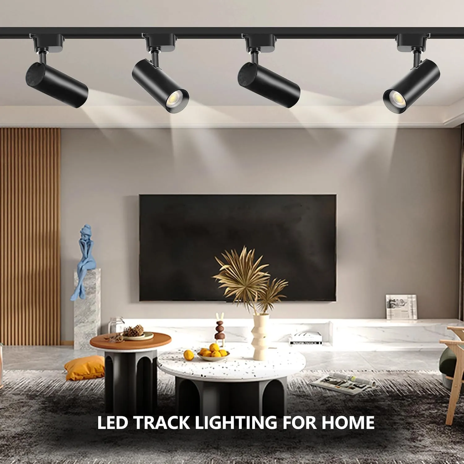 Ultra-Bright H Type Track Lighting Kit, 12 Heads 3000K Warm White 20W 2400lm with 13.1 FT Track Rails, Dimmable Plug in LED Track Lights Modern Indoor Spotlight Fixture