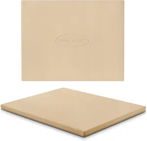 Unicook Pizza Stone, Heavy Duty Cordierite Pizza Pan for Oven and Grill, Thermal Shock Resistant Baking Stone for Bread, 15 X 12 Inch Rectangular, 6.6 lbs