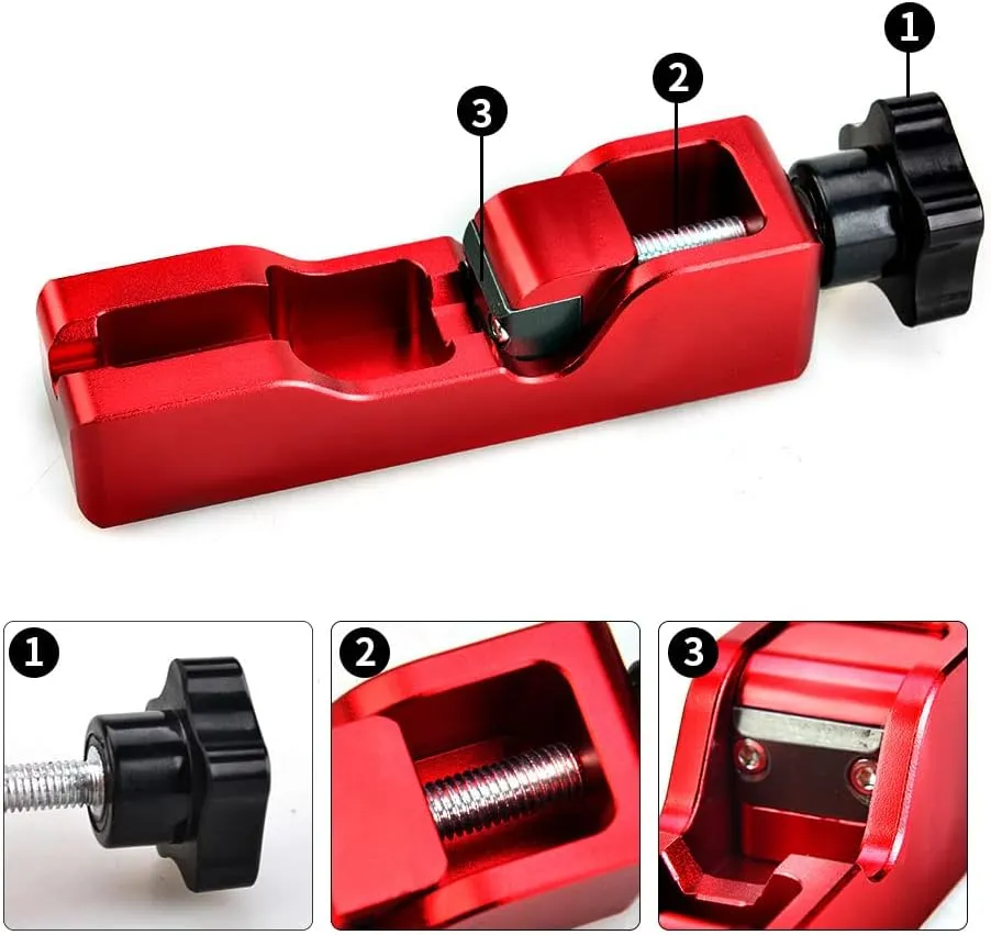 Universal Spark Plug Gap Tool Compatible with Most 10mm 12mm 14mm 16mm Spark Plugs Red - 1 Set with Feeler Gauge