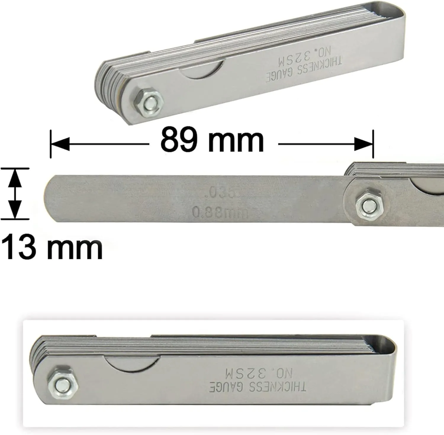Universal Spark Plug Gap Tool Compatible with Most 10mm 12mm 14mm 16mm Spark Plugs Red - 1 Set with Feeler Gauge
