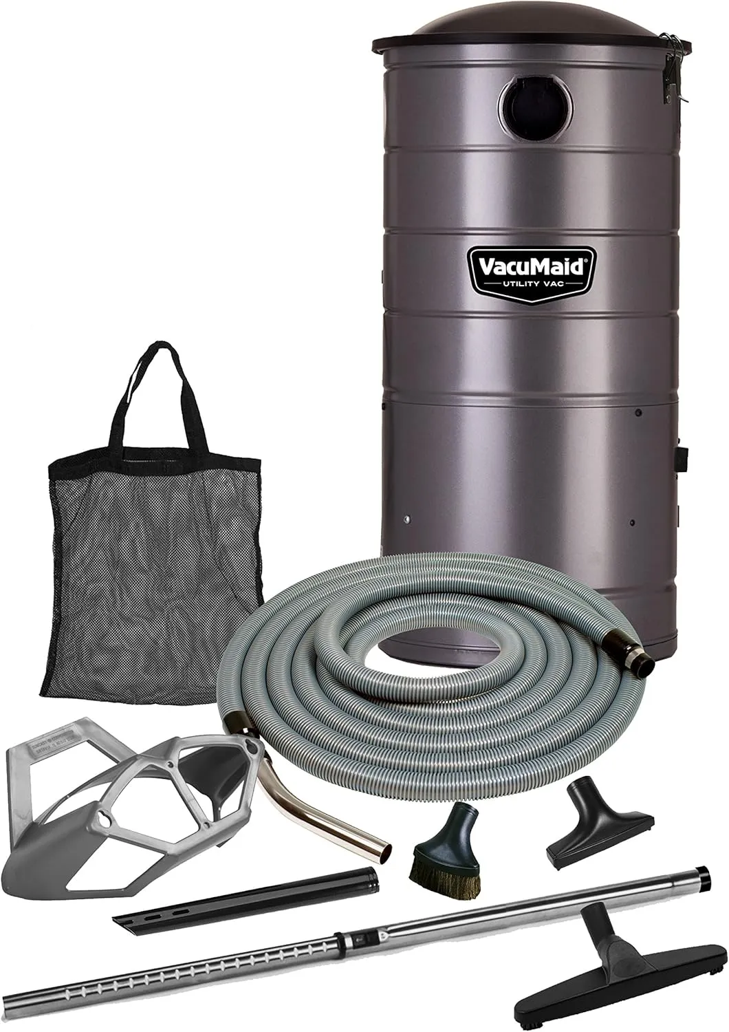 VacuMaid UV150GKP Extended Life Professional Wall Mounted Utility Vacuum with 50ft. Garage Kit Pro (Unit and Kit)