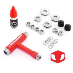 Venom Skateboards T Tool Red, Bearing Lubricant & Truck Rebuild Gift Pack