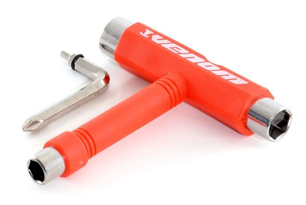 Venom Skateboards T Tool Red, Bearing Lubricant & Truck Rebuild Gift Pack