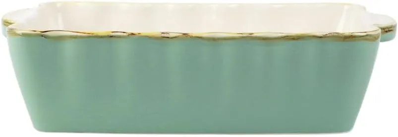 Vietri Bakers Aqua Small Rectangular Baker, Artisan Oven Baking Dish, Stoneware Serving Pan/Bakeware
