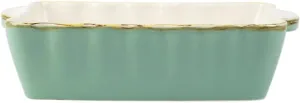 Vietri Bakers Aqua Small Rectangular Baker, Artisan Oven Baking Dish, Stoneware Serving Pan/Bakeware