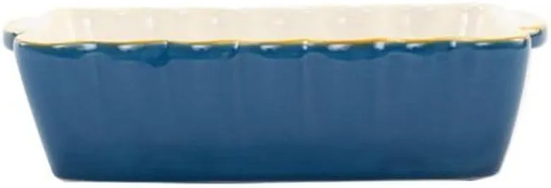 Vietri Bakers Blue Small Rectangular Baker, Artisan Oven Baking Dish, Stoneware Serving Pan/Bakeware