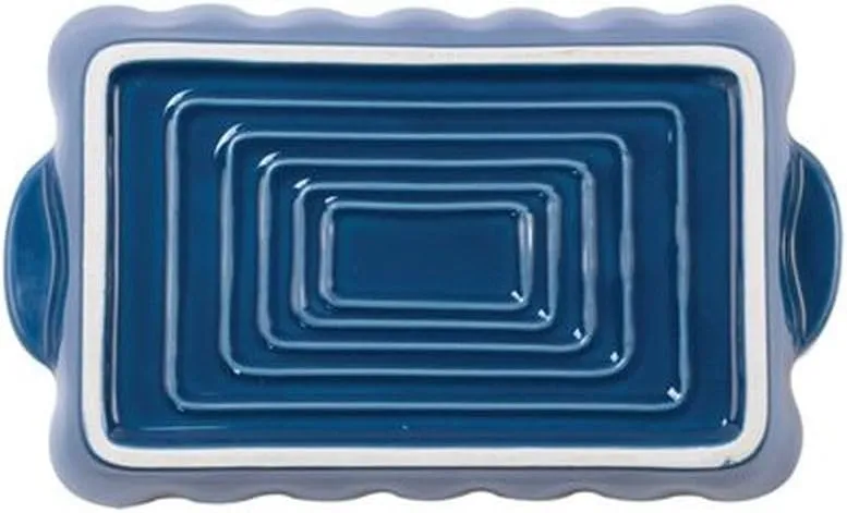 Vietri Bakers Blue Small Rectangular Baker, Artisan Oven Baking Dish, Stoneware Serving Pan/Bakeware