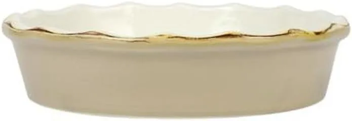 Vietri Bakers Cappuccino Pie Dish, Handmade Oven Baking Dish, Stoneware Serving Pan/Bakeware, 9"D x 2"H