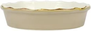 Vietri Bakers Cappuccino Pie Dish, Handmade Oven Baking Dish, Stoneware Serving Pan/Bakeware, 9"D x 2"H