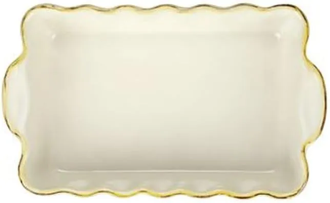 Vietri Bakers Cappuccino Small Rectangular Baker, Oven Baking Dish, Stoneware Serving Pan/Bakeware