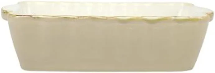 Vietri Bakers Cappuccino Small Rectangular Baker, Oven Baking Dish, Stoneware Serving Pan/Bakeware